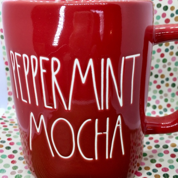 Rae Dunn Peppermint Mocha Glossy Red Mug - Picture 4 of 6